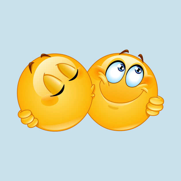 Kissing and Hugging Emoticons Emoji TShirt TeePublic