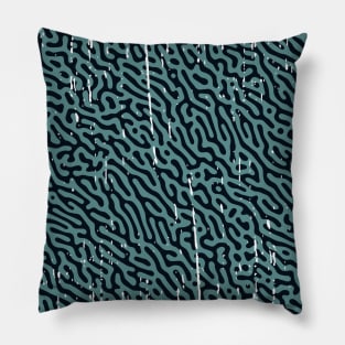 Blue Pattern Wood Pillow