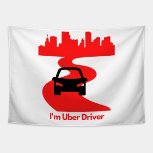 Uber Driver black Red Tapestry