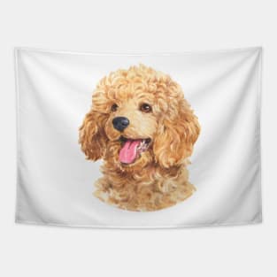 Apricot Toy Poodle Watercolor Art Tapestry