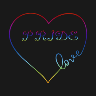 Pride Rainbow Love Heart LGBT Design T-Shirt