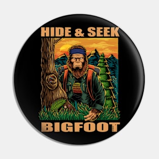 Bigfoot hide and seek hiking Pin