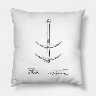 Ship's Anchor Vintage Patent Hand Drawing Pillow