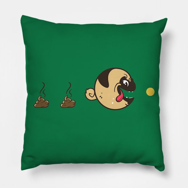 Pug-Man v02 Pillow by Getsousa