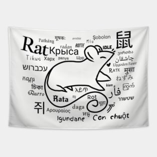 All the Languages of Rat (Black Version) Tapestry