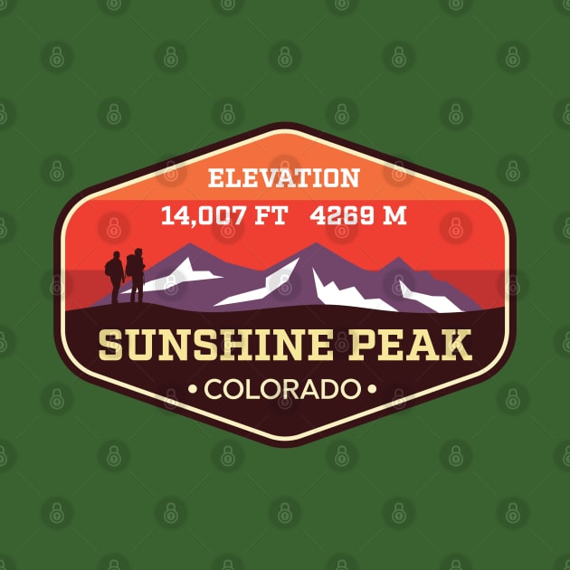 Sunshine Peak Colorado - 14ers Mountain Climbing Badge by TGKelly