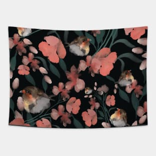 Flower & bird water colour Tapestry