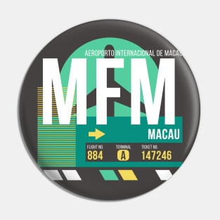 Macau (MFM) Airport // Retro Sunset Baggage Tag Pin