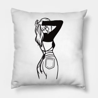 Woman line drawing Pillow