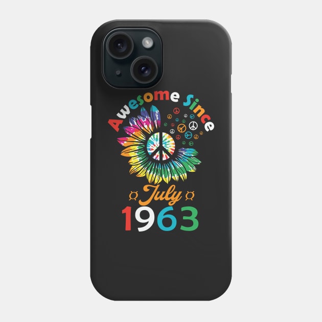 Funny Birthday Quote, Awesome Since July 1963, Retro Birthday Phone Case by Estrytee