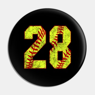 Fastpitch Softball Number 28 #28 Softball Shirt Jersey Uniform Favorite Player Biggest Fan Pin