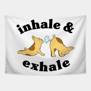 Funny French Bulldog Fart Gift Frenchie Yoga Mom Tapestry