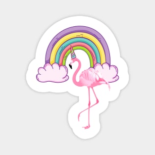 Unicorn Rainbow Flamingo Magnet