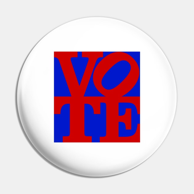 VOTE (red on blue) Pin by Designs_by_Tom