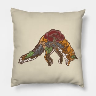 fox jump silhouette Pillow