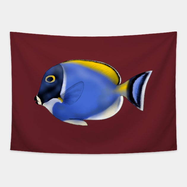 Acanthurus leucosternon Tapestry by lucamendieta