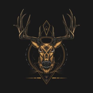 Deer logo illustration with ornament frame T-Shirt