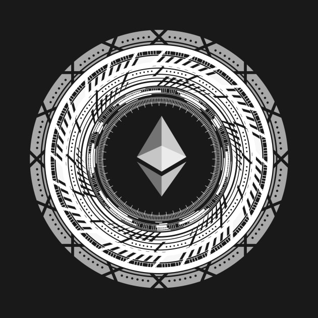 Ethereum logo in Hi-Tech graphic design by cryptogeek