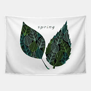 Spring Leaves at Night Tapestry