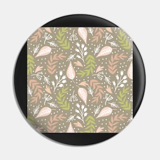 Modern Floral and Leaf Pattern Pin