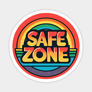 Retro LGBT Safe zone Sign Rainbow Magnet