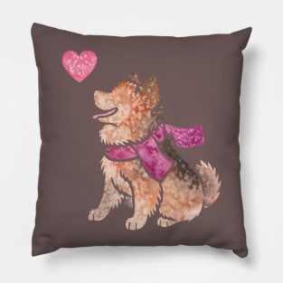 Watercolour Pomeranian dog Pillow