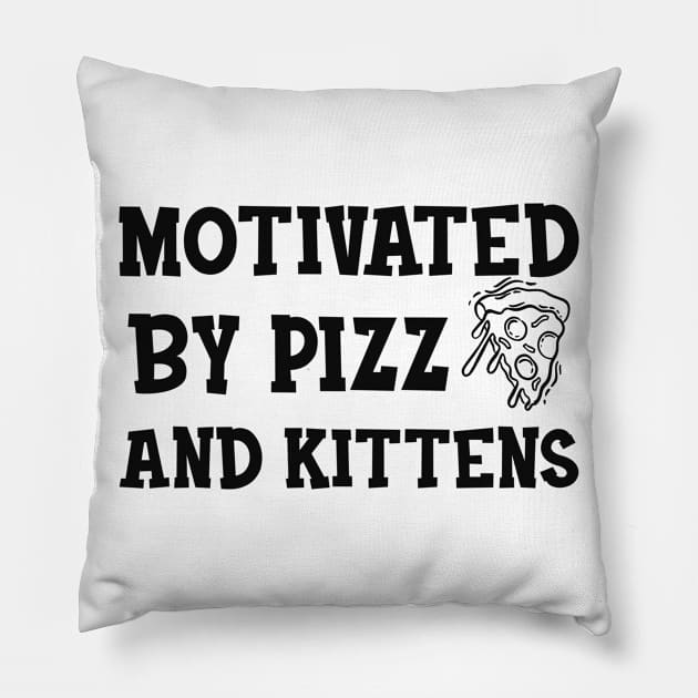 Pizza - Motivated by pizza and kittens Pillow by KC Happy Shop