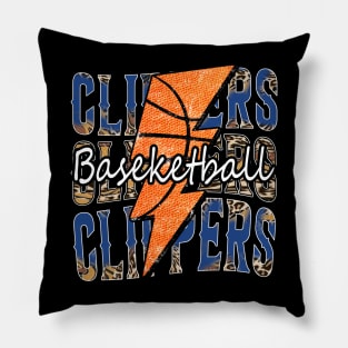 Graphic Basketball Clippers Proud Name Vintage Pillow