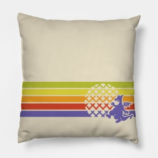 Retro Dragon Stripes Pillow