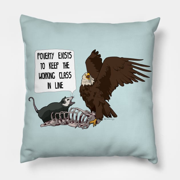 Possum on Poverty (no bg) Pillow by BeSmartFightDirty