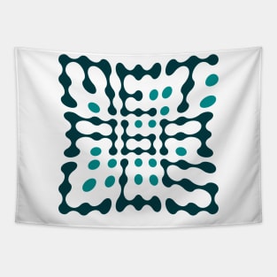 Warped Metaballs Typography (Teal) Tapestry