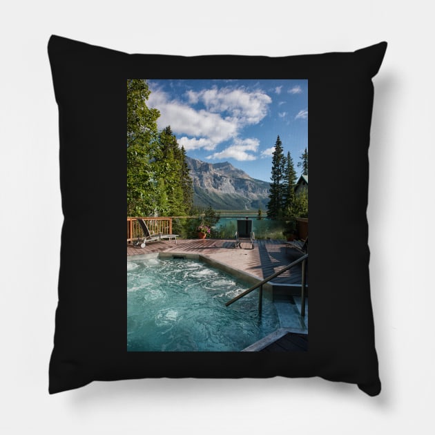 Emerald Lake, Emerald Hot Tub Pillow by krepsher