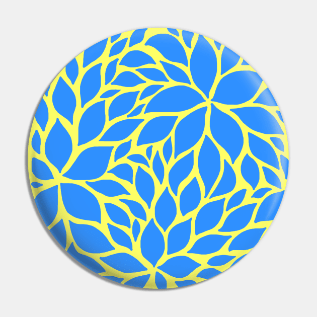 All Over Blue Floral Pattern Pin by Art by Deborah Camp