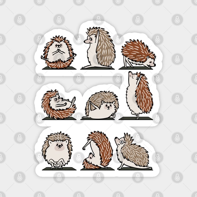 Hedgehog Yoga Magnet by huebucket