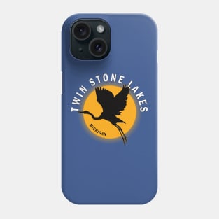 Twin Stone Lakes in Michigan Heron Sunrise Phone Case