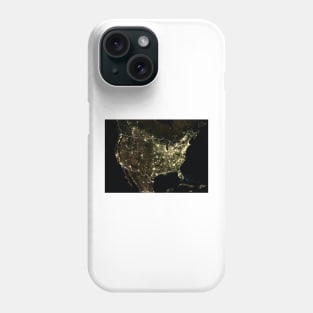 USA at night, satellite image (C024/9398) Phone Case