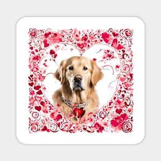 Golden Retriever Be Mine Valentine Magnet