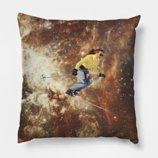 Ski in the galaxy Pillow