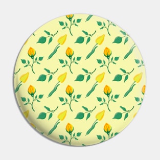 Floral pattern with yellow rose and tulip flowers Pin