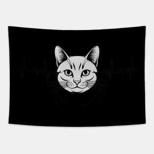 Heartbeat Cat British Longhair Cat Tapestry
