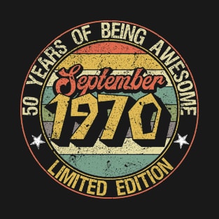 born September 1970 Vintage Gift T-Shirt