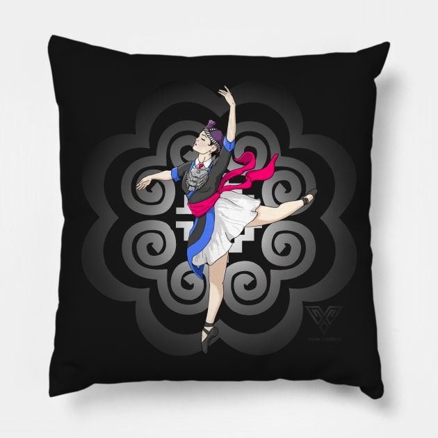 Hmong Girl Dancer Tee Pillow by VANH