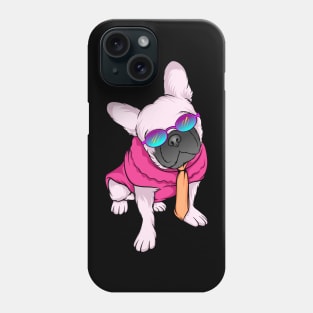 Retro Frenchie 90s Style French Bulldog wearing Sunglasses French Bulldog Lover gift Phone Case