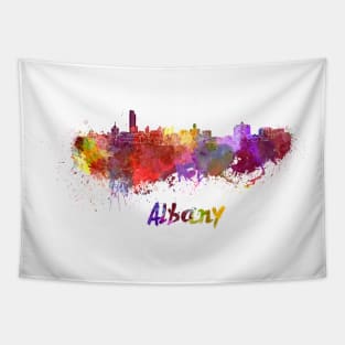 Albany skyline in watercolor Tapestry