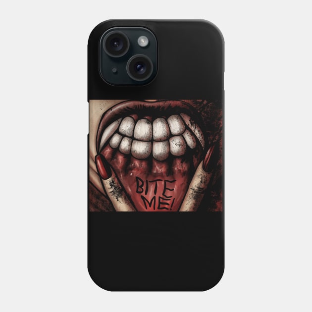 Vampire Bite Me Color Phone Case by DougSQ