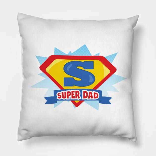 Father's Day, Dad, Super Dad, Best Dad, Superhero Pillow by Jelena Dunčević