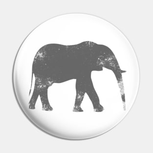 Elephant Silhouette Jungle Safari Distressed Pin