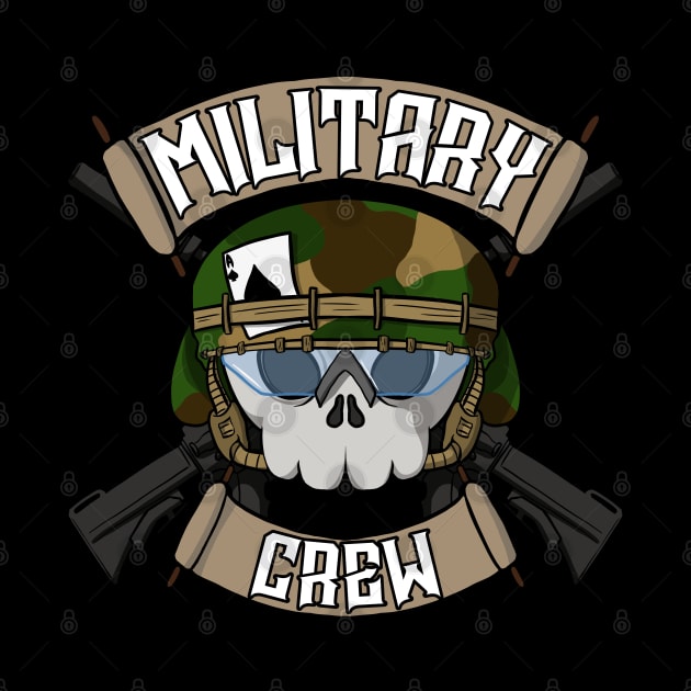 Military crew Jolly Roger pirate flag by RampArt