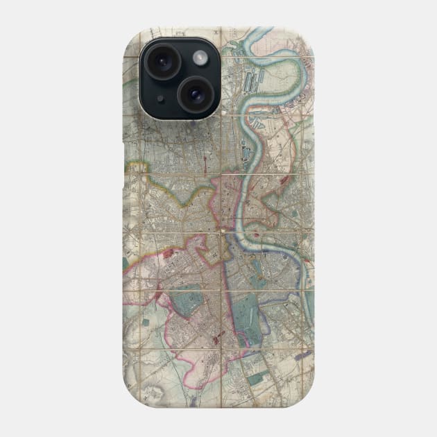 Vintage Map of London England (1852) Phone Case by Bravuramedia