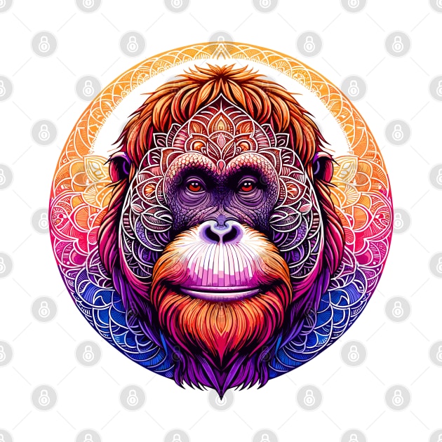 Mystical Orangutan Mandala Portrait by AmandaOlsenDesigns